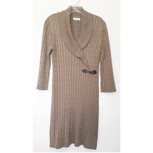 CALVIN KLEIN Sz L Sweater Dress Mushroom Color